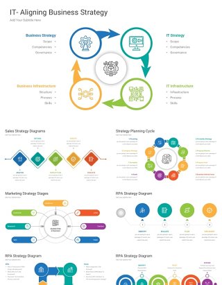 战略关系图PPT素材模板Strategy Diagrams