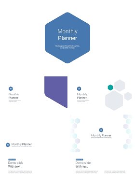 冷色系月度计划规划工作汇报PPT动态模板可插图Monthly Planner animation