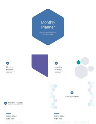 冷色系月度计划规划工作汇报PPT动态模板可插图Monthly Planner animation