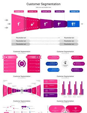 粉色市场客户细分数据分析信息图ppt素材