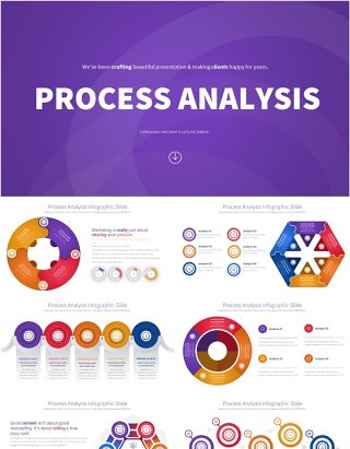 彩色流程过程分析PPT模板素材Process Analysis - Color 12 (Playfull)