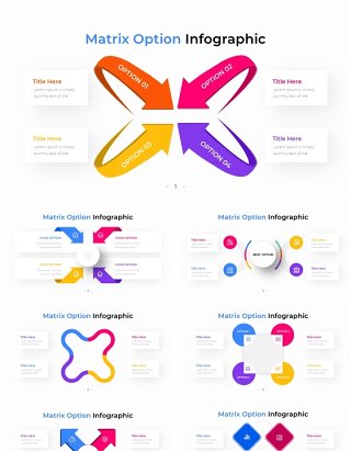 矩阵信息图PPT模板素材Matrix PowerPoint Infographic Template