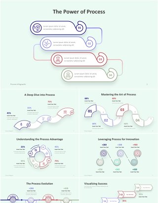 浅色创意项目流程图市场分析信息图ppt素材