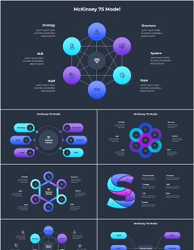 深色麦肯锡信息图PPT模板素材McKinsey Infographic Dark