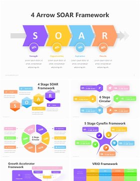 浅色结构框架信息图PPT模板素材Framework Infographic - Light