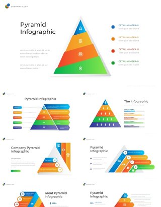 金字塔信息图PPT模板素材Pyramid - Infographic Presentation