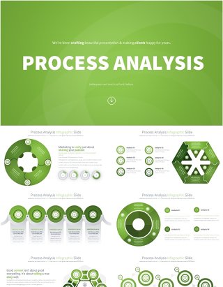 浅绿色流程过程分析PPT模板素材Process Analysis - Color 03 (Light Green)