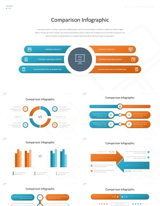 比较对比信息图表PPT模板素材Comparison - Infographic Presentation