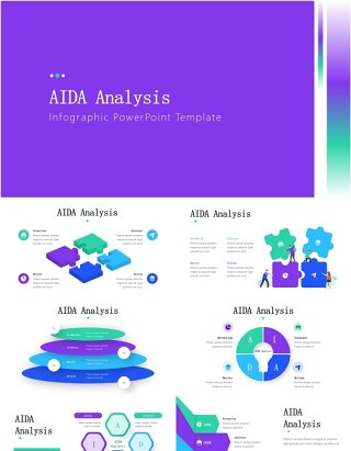 推销销售分析信息图PPT素材模板AIDA Analysis Infographics