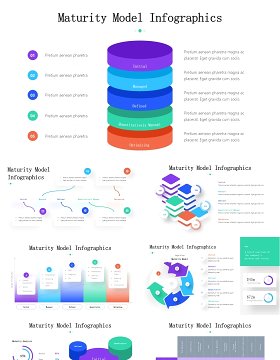 彩色市场分析成熟度模型商业信息图ppt素材