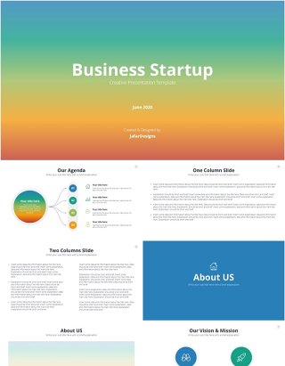 全彩商业创业公司信息图PPT模板Full Color Business Startup PowerPoint