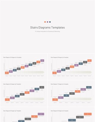 阶梯楼梯关系图PPT模板素材Stairs Diagrams Templates