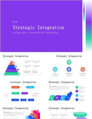 战略整合信息图PPT模板素材Strategic Integration Infographics