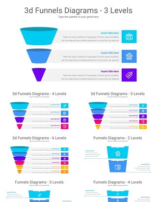 漏斗图信息图PPT模板素材Funnel