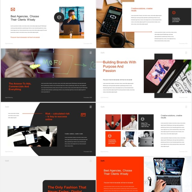 商务企业数字营销PPT模板slafk digital marketing powerpoint template