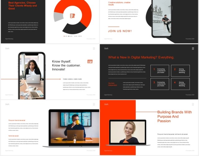 商务企业数字营销PPT模板slafk digital marketing powerpoint template