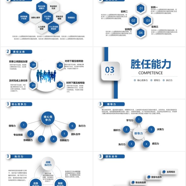 蓝色大气商务风格个人岗位竞聘主管述职PPT模板