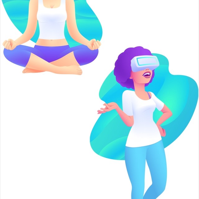 VR AR虚拟现实概念插画人物矢量素材 VR AR虚拟现实概念插画人物矢量素材