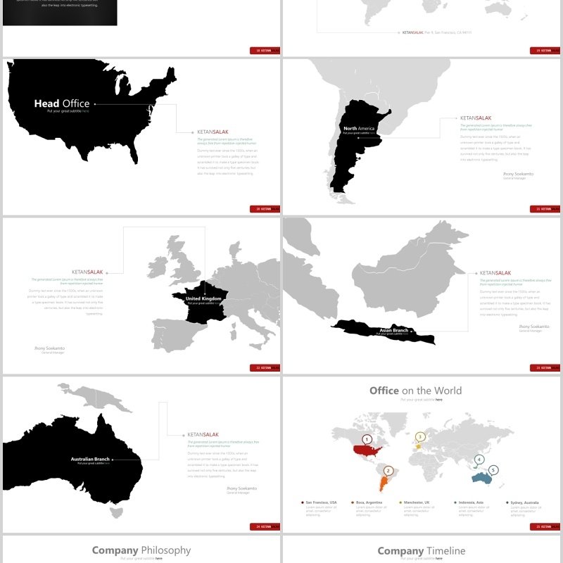 商务公司组织架构图时间轴PPT图表可插图排版模板素材Ketansalak Powerpoint