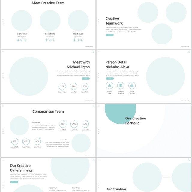 创意圆形公司简介产品介绍PPT模板信息图表Qursa Powerpoint Template