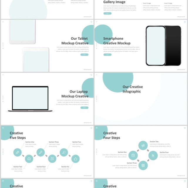 创意圆形公司简介产品介绍PPT模板信息图表Qursa Powerpoint Template