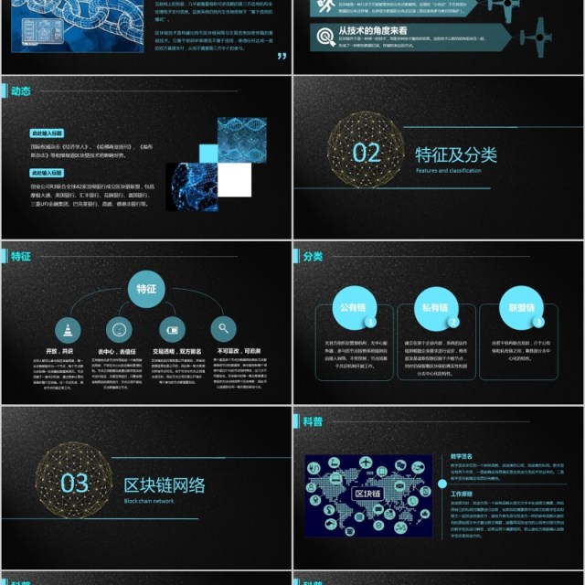高端科技区块链介绍PPT模板