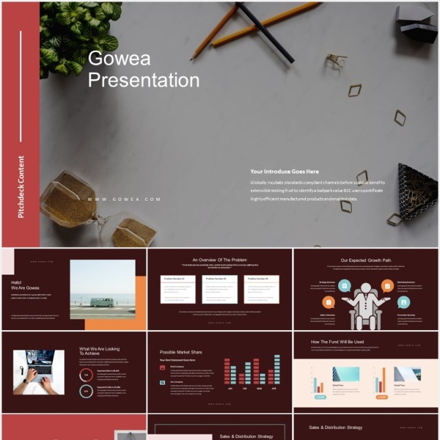 深色投资者推荐宣传PPT模板Gowea-Investor Pitch Deck Powerpoint 深色投资者推荐宣传PPT模板Gowea-Investor Pitch Deck Powerpoint