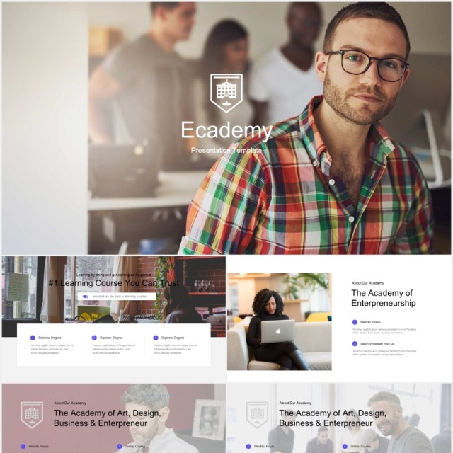 商务公司简介宣传展示PPT模板Ecademy Powerpoint Template 商务公司简介宣传展示PPT模板Ecademy Powerpoint Template