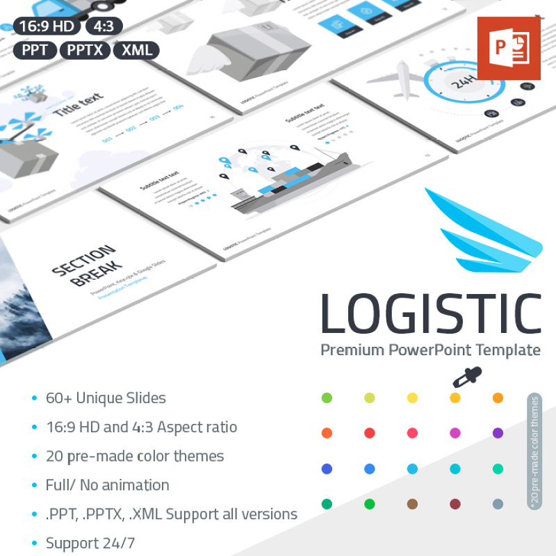 物流管理PPT模板演示 Logistics management PPT presentation