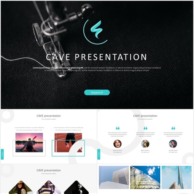 简约商务工作报告总结PPT数据图表模板素材cave powerpoint template