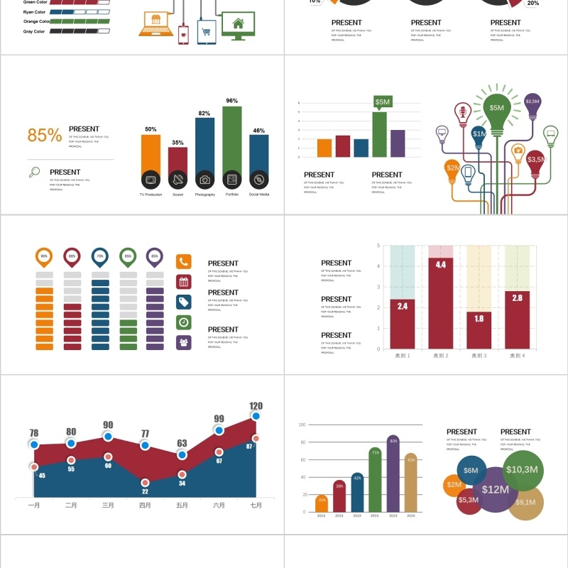 数据可视化PPT信息图表模板