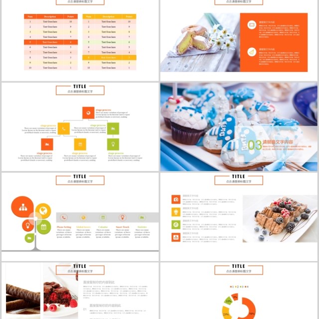 甜点美食蛋糕宣传介绍PPT模板