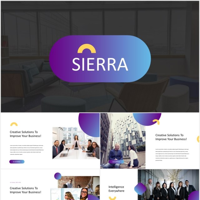 高端现代商务广告策划公司宣传介绍PPT模板Sierra - Modern Powerpoint Template