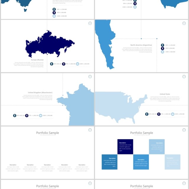 蓝色组织架构图天枰称重图表PPT可插图排版模板Amanada Powerpoint