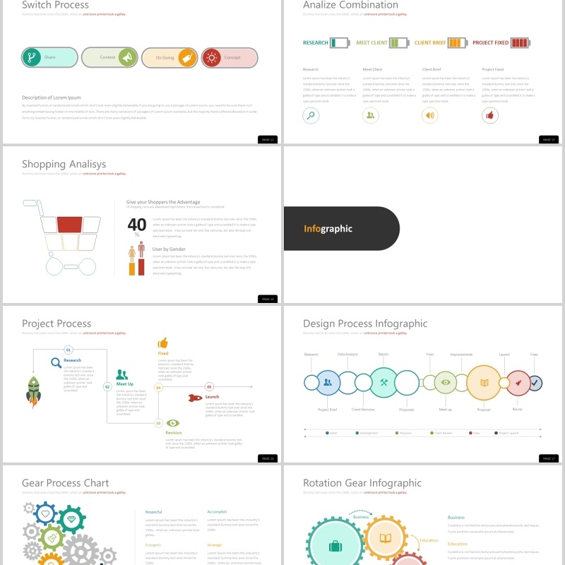并列关系流程结构图PPT可插图排版模板KIJANG Powerpoint