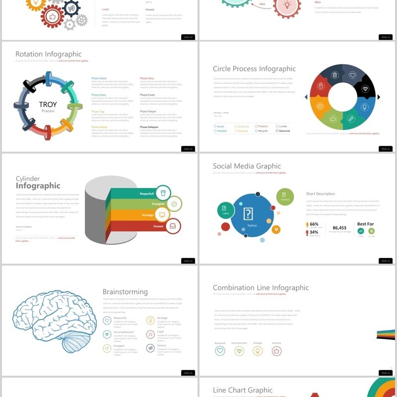 并列关系流程结构图PPT可插图排版模板KIJANG Powerpoint