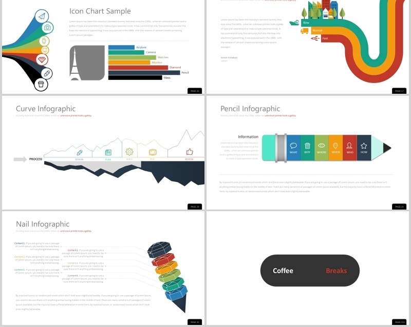 并列关系流程结构图PPT可插图排版模板KIJANG Powerpoint