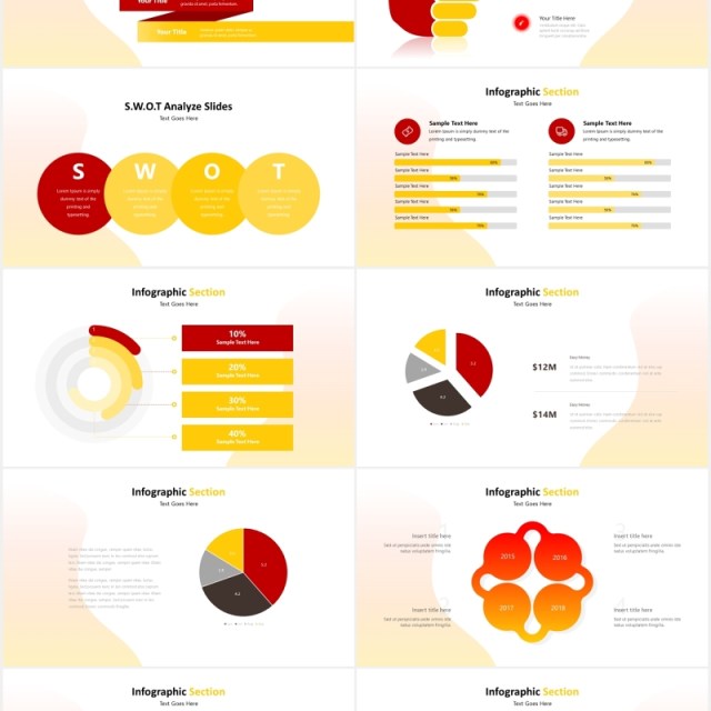 餐厅美食可视化图表展示PPT模板foodaholic powerpoint template