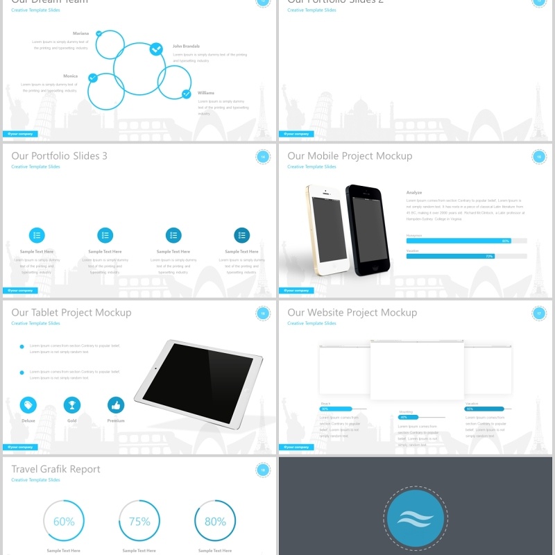 假期度假旅游线路项目计划PPT模板可视化信息图表Vacation - Traveling Presentation Template