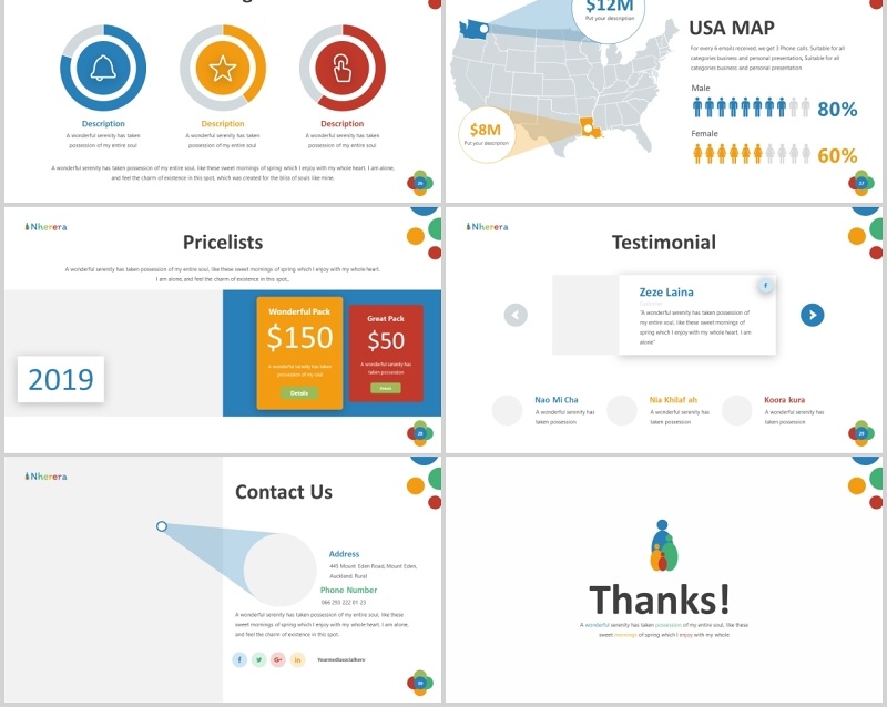 儿童与教育工作PPT图片版式设计模板Nherera - Kids & Education Powerpoint Template