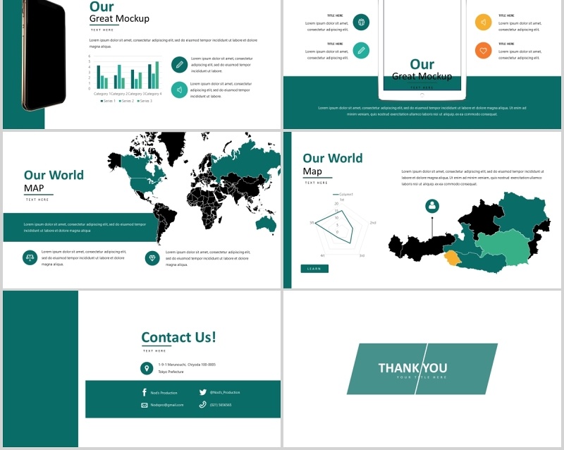 绿色公司简介企业宣传PPT模板版式设计Nod's - Powerpoint Template