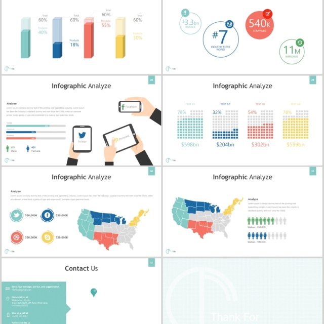 商务公司简介版式PPT模板Folio Powerpoint Template