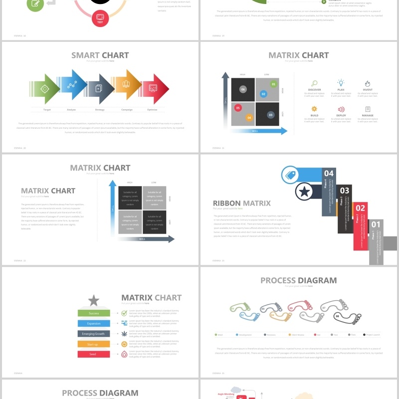 高端项目计划产品介绍图表PPT可插图排版设计模板Esemka Powerpoint