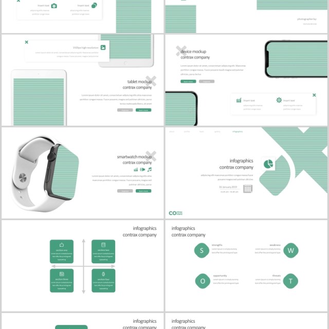 公司简介产品策划项目工作汇报PPT模板版式设计Contrax - Powerpoint Template