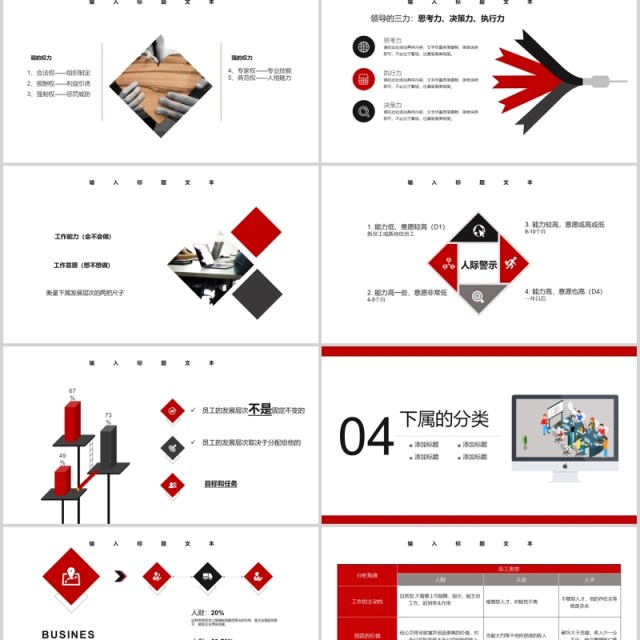 红色简洁领导力培训课件PPT模板 红色简洁领导力培训课件PPT模板