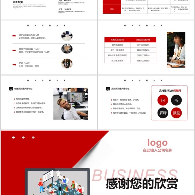 红色简洁领导力培训课件PPT模板 红色简洁领导力培训课件PPT模板