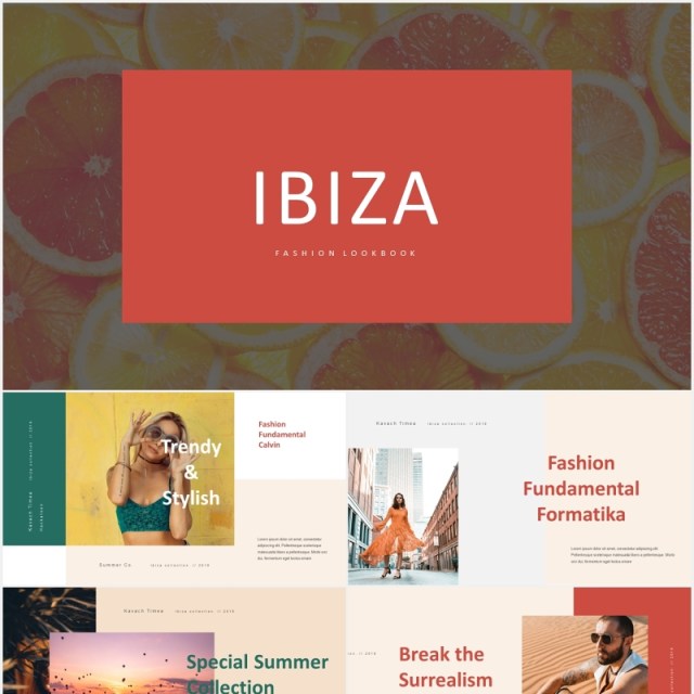 时尚优雅模特摄影展示PPT模板IBIZA - Stylish & Elegant Powerpoint Template