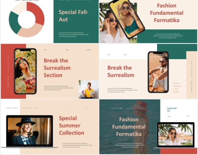 时尚优雅模特摄影展示PPT模板IBIZA - Stylish & Elegant Powerpoint Template