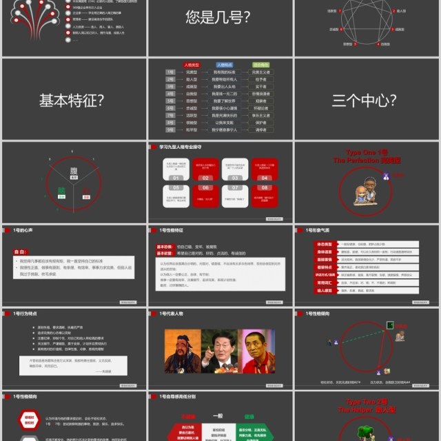 深色九型人格与领导力教育培训课件PPT模板