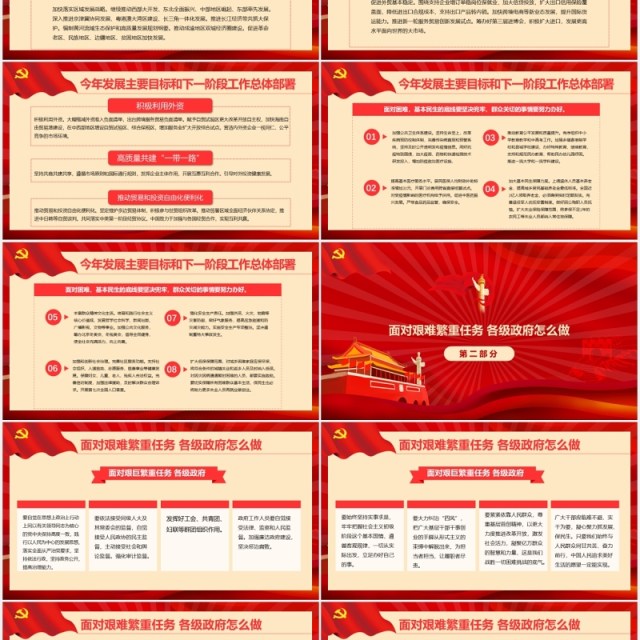红色聚焦两会讲稿政府工作报告学习解读党建PPT模板 红色聚焦两会讲稿政府工作报告学习解读党建PPT模板